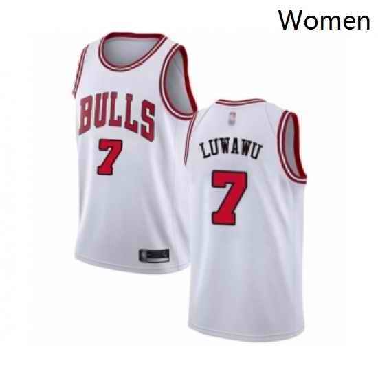 Womens Chicago Bulls 7 Timothe Luwawu Authentic White Basketball Jersey Association Edition